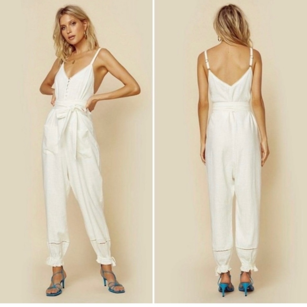 Spell & The Gyspy - Off White Linen Milla Strappy Jumpsuit- Size XS - NWT